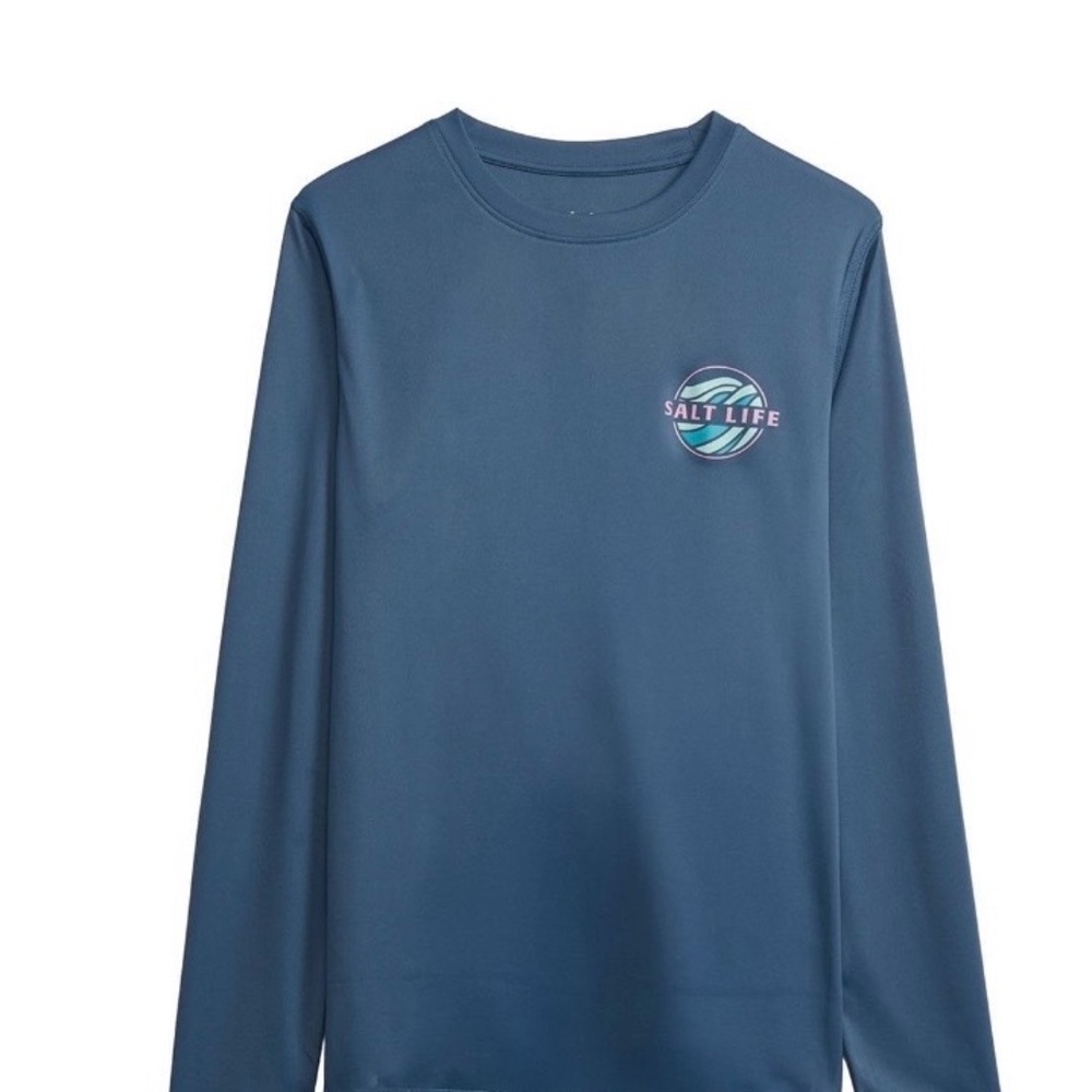 Salt Life Women's Navy Long-Sleeve Graphic Performance Tee-UV NEW SIZE XL - Picture 2 of 3